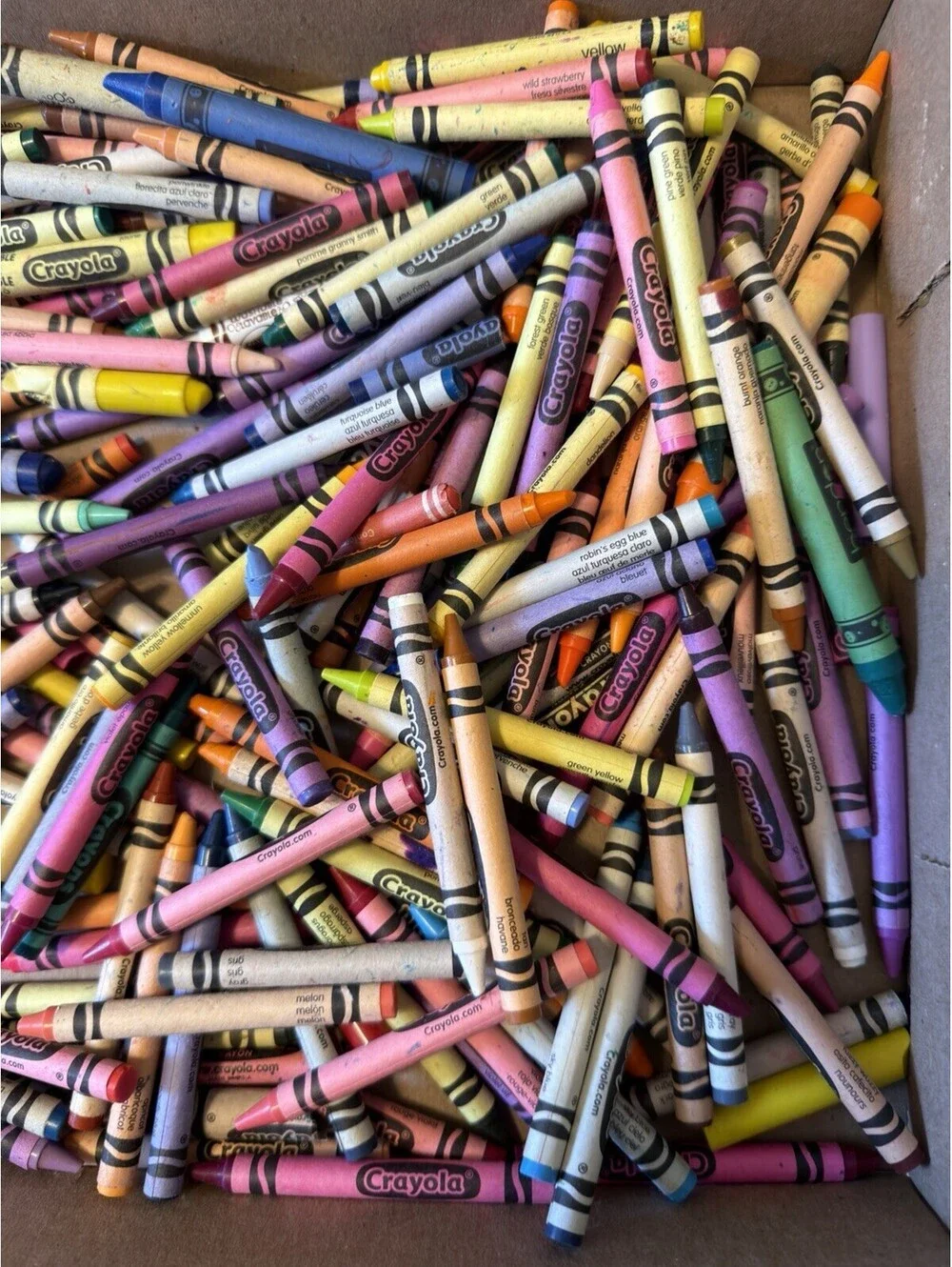 Lot of Crayola Crayons includes dandelion macaroni and cheese And Others